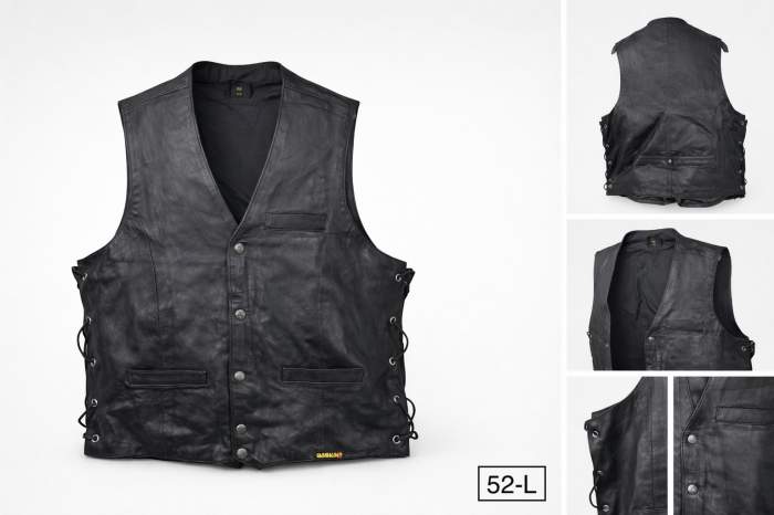 Chaleco T-L De Moto Garibaldi Cuero Negro 52 - QrBox.es