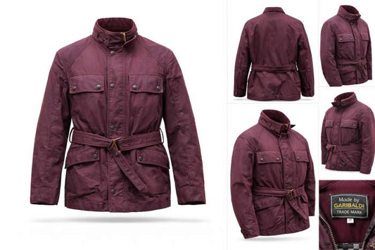 CHAQUETA T-S MOTO GARIBALDI BURDEOS - QrBox.es