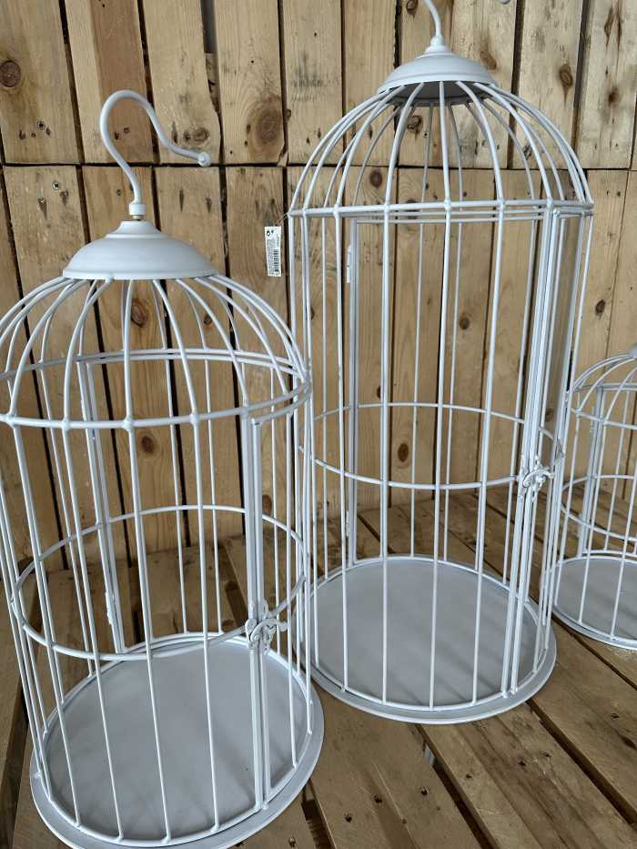 SET 3 JAULAS DECORACION BLANCAS - QrBox.es