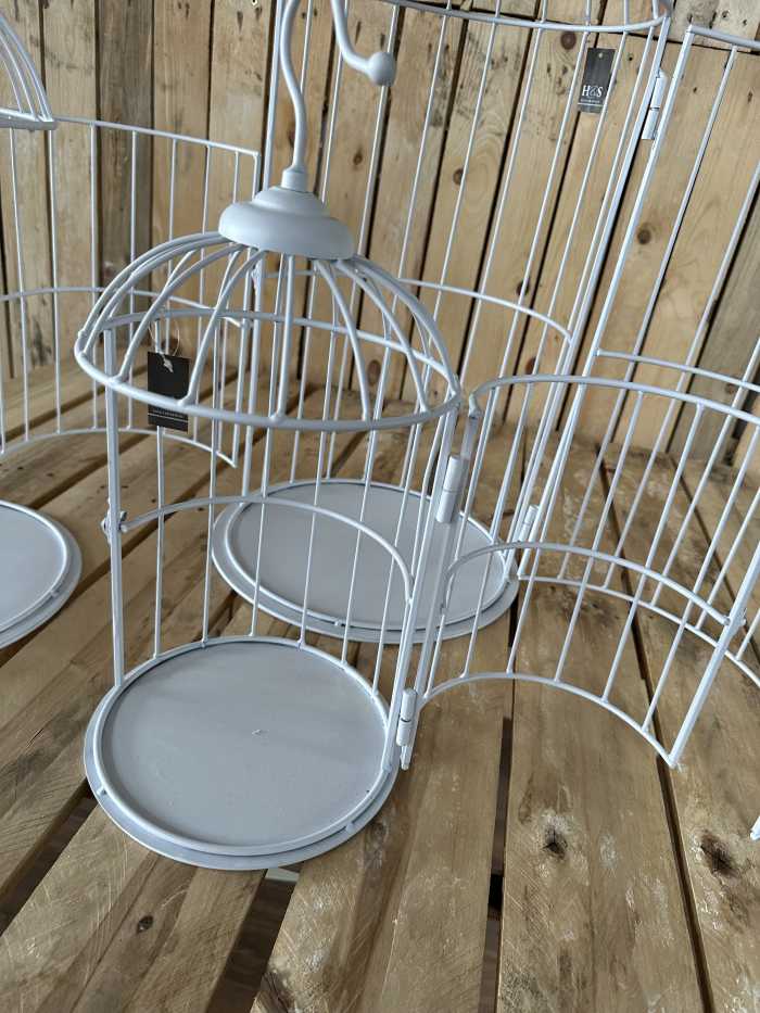 SET 3 JAULAS DECORACION BLANCAS - QrBox.es