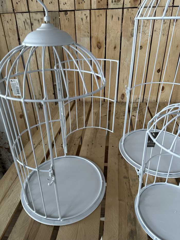SET 3 JAULAS DECORACION BLANCAS - QrBox.es