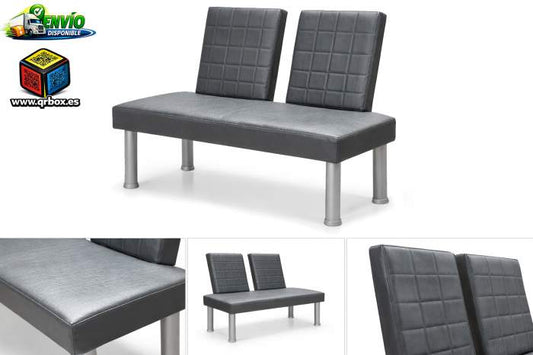 SOFA DE ESPERA MODELO DUETO NEGRO AGUAS - QrBox.es