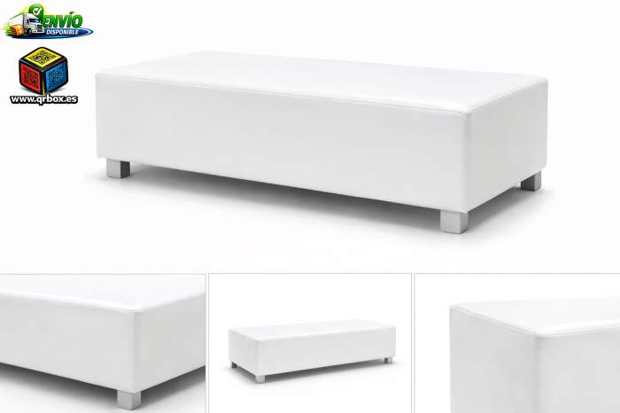 SOFA DE ESPERA BANQUETA BLANCA - QrBox.es