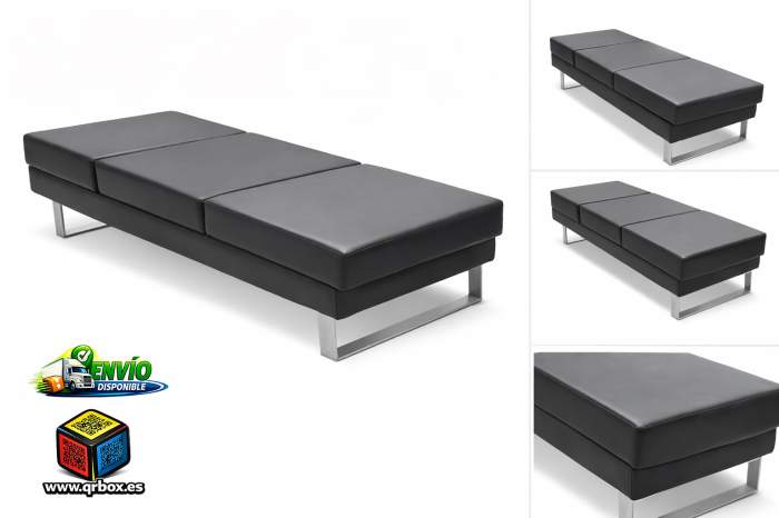 SOFA DE ESPERA MODELO ALISON NEGRO - QrBox.es