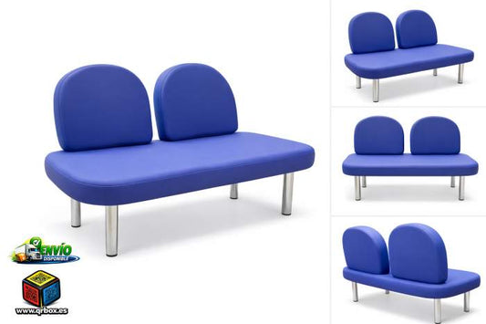 SOFA DE ESPERA 602 BLUE - QrBox.es