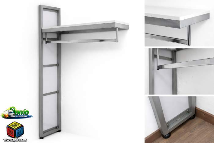 PERCHERO COLGADOR HANGER CON ESTANTE - QrBox.es