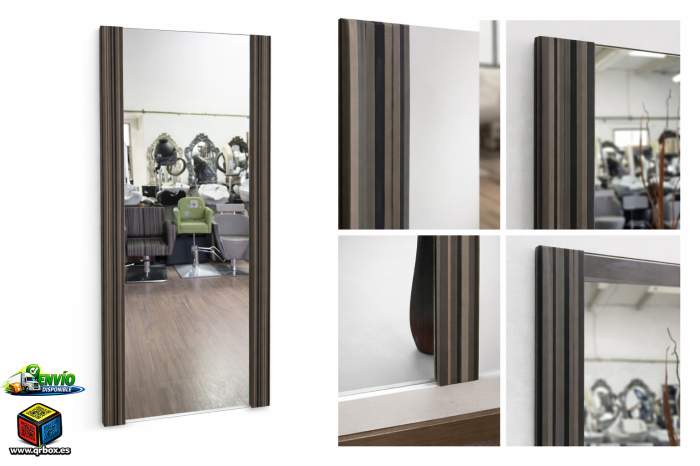 ESPEJO RAYAS MARRON REF.5 - QrBox.es
