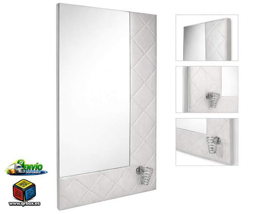 ESPEJO TAPIZADO CON PORTASECADOR REF.52 - QrBox.es