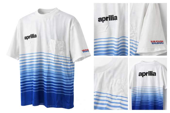Camiseta T-L De Moto Aprilia Azul Vintage