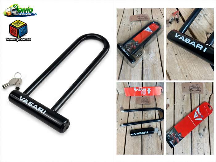 Candado Vasari Antirrobo En U Para Moto - QrBox.es