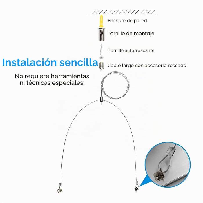 PACK 4 CUERDAS ACERO AJUSTABLES COLGAR