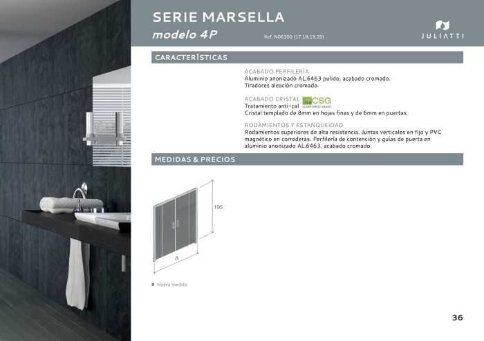 MAMPARA MARSELLA 4P 195 X 190 - 184CM