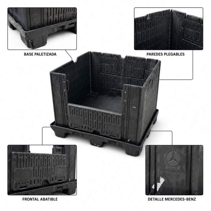 PALLET BOX PLEGABLE INDUSTRIAL 114×119×85 CM