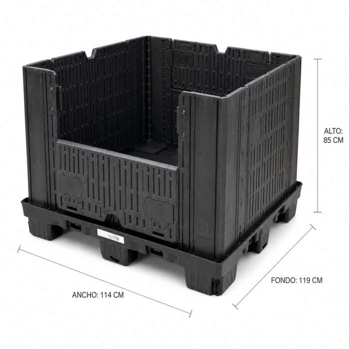 PALLET BOX PLEGABLE INDUSTRIAL 114×119×85 CM