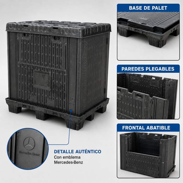 PALLET BOX PLEGABLE INDUSTRIAL 114×119×115 CM
