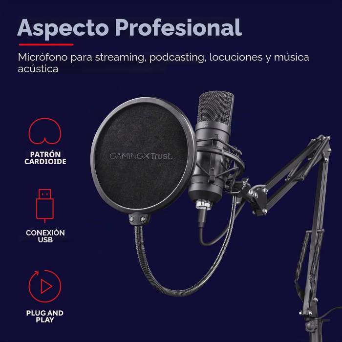 MICRÓFONO TRUST GXT 252 EMITA PLUS USB