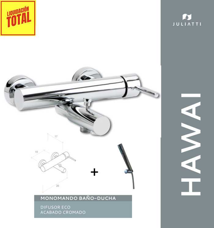MONOMANDO CROMADO HAWAI BAÑO-DUCHA