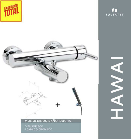 MONOMANDO CROMADO HAWAI BAÑO-DUCHA