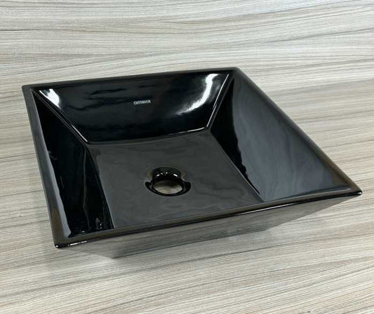 LAVABO NEGRO CUADRADO 41x12CM K-7034