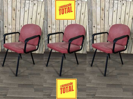 PACK 3 SILLONES PARMA ROJOS - QrBox.es