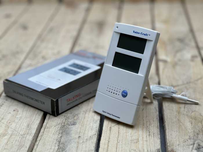 TERMOMETRO INT/EXT CON VOZ - QrBox.es