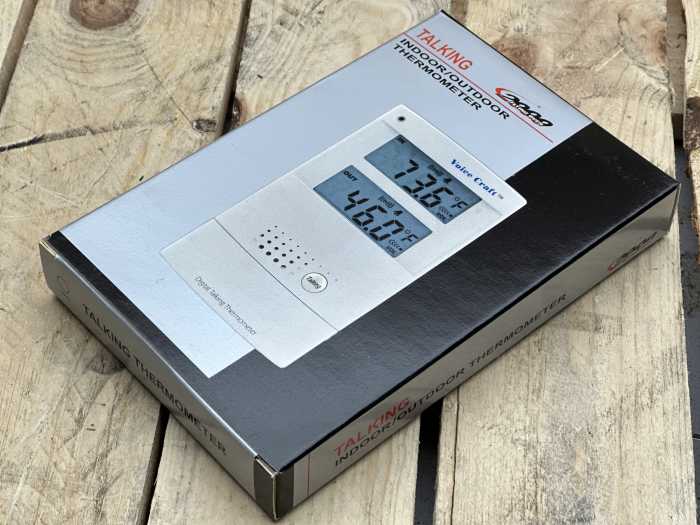 TERMOMETRO INT/EXT CON VOZ - QrBox.es