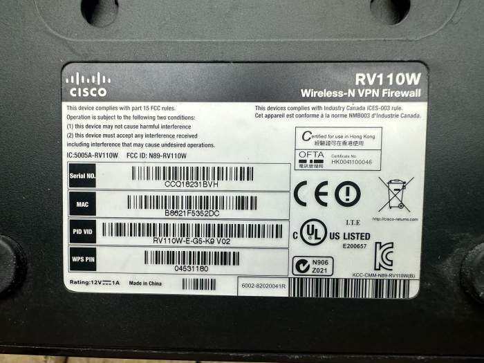 ROUTER INALAMBRICO CISCO RV110W